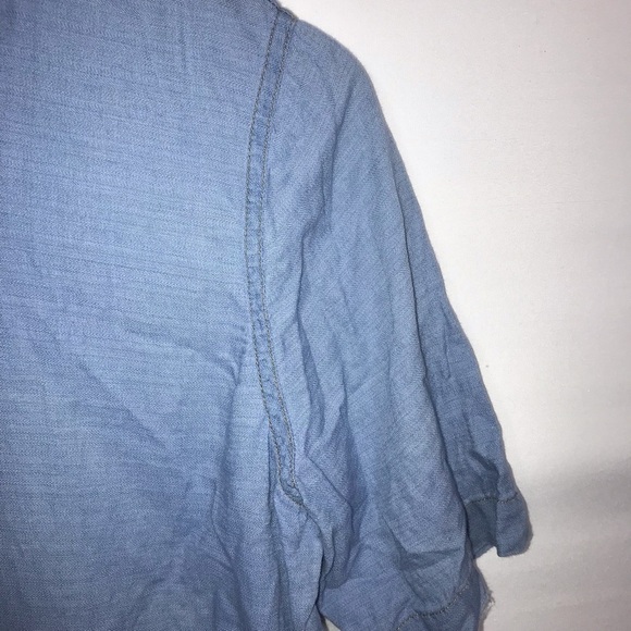 Women's J. Brand Short Sleeve Chambray Button Down Shirt - Picture 3 of 10
